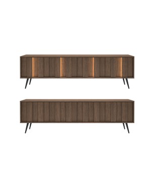 Stolik ALMARO RTV nowoczesny z oświetleniem LED DĄB DUNIN