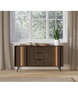 Komoda ALMARO z szufladami i oświetleniem LED DĄB DUNIN