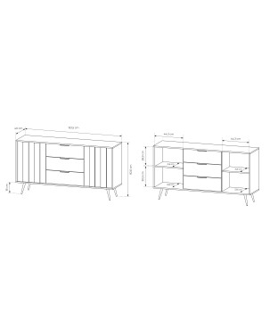 Komoda ALMARO z szufladami i oświetleniem LED DĄB DUNIN