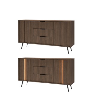 Komoda ALMARO z szufladami i oświetleniem LED DĄB DUNIN