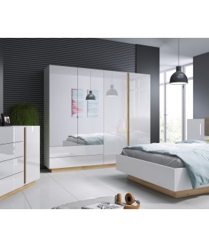 RACO Komoda 138 D4S Biała – 4 Szuflady, Nowoczesna Komoda