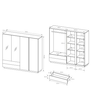 RACO Komoda 138 D4S Dąb Artisan – 4 Szuflady, Nowoczesna
