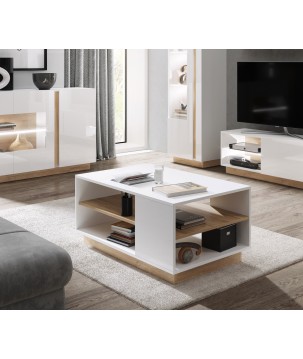 RACO Stolik Kawowy Biały – Nowoczesny Stół do Salonu