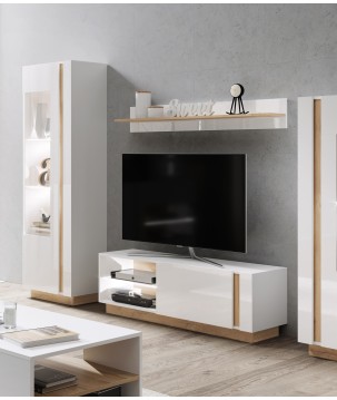 RACO Szafka RTV 138 Biała Pod TV z Oświetleniem LED