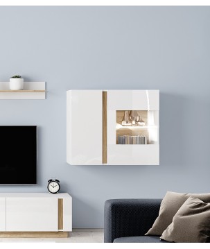 RACO Witryna Wisząca 96 Biała z Oświetleniem LED