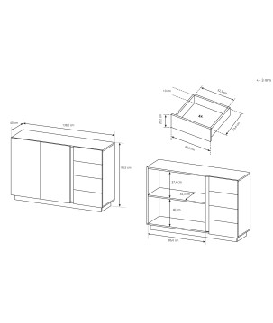 RACO Komoda 138 2D4S Dąb Artisan – 2D + 4 Szuflady