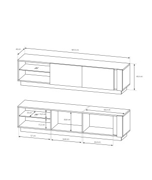 RACO Szafka RTV 187 Dąb Artisan Duża z Oświetleniem LED
