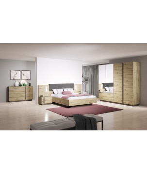 Łóżko RACO 160x200 cm w kolorze Jasnego DĘBU ARTISAN