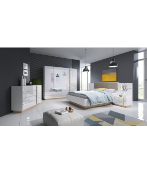 RACO Szafa 220 Biała – 2 Szuflady + 2 Drzwi + 2x lustro