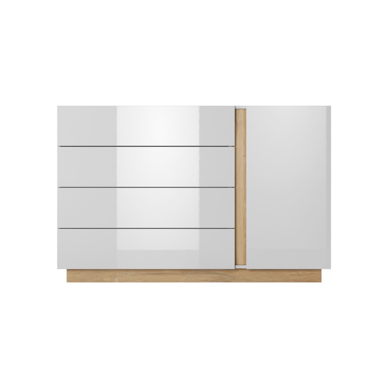 RACO Komoda 138 D4S Biała – 4 Szuflady, Nowoczesna Komoda RACO Komoda 138 D4S Biała – 4 Szuflady, Nowoczesna Komoda