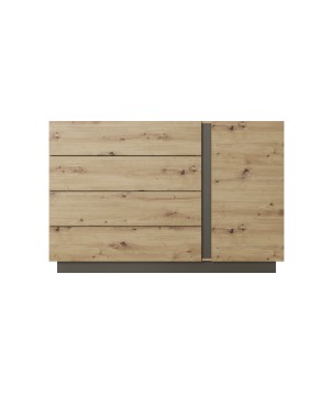 RACO Komoda 138 D4S Dąb Artisan – 4 Szuflady, Nowoczesna Komoda