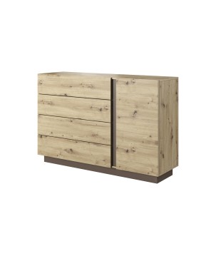 RACO Komoda 138 D4S Dąb Artisan – 4 Szuflady, Nowoczesna Komoda