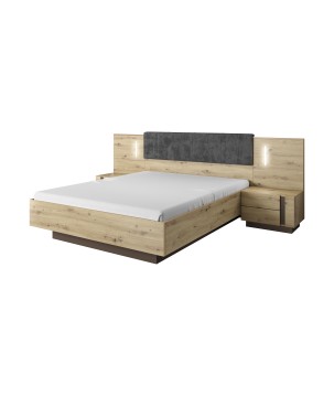 RACO Stolik Nocny Dąb Artisan z Szufladami i z Oświetleniem LED zestaw 2 szt.