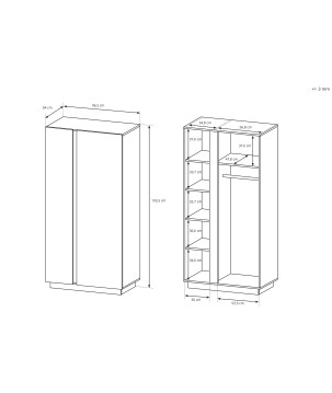 RACO Szafa 96 Biała – Duża Szafa do Sypialni
