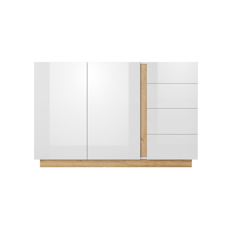 RACO Komoda 138 2D4S Biała Przeszklona z Oświetleniem LED RACO Komoda 138 2D4S Biała Przeszklona z Oświetleniem LED