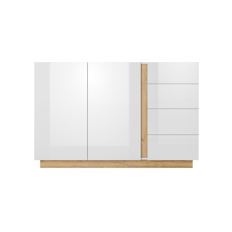 RACO Komoda 138 2D4S Biała Przeszklona z Oświetleniem LED