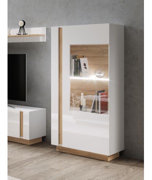 RACO Witryna Niska 72 Biała Przeszklona z Oświetleniem LED