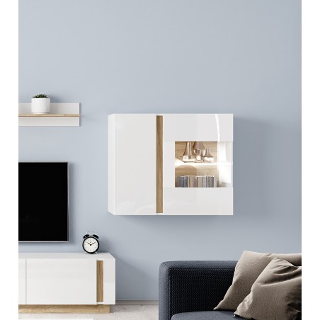 RACO Witryna Wisząca 96 Biała z Oświetleniem LED