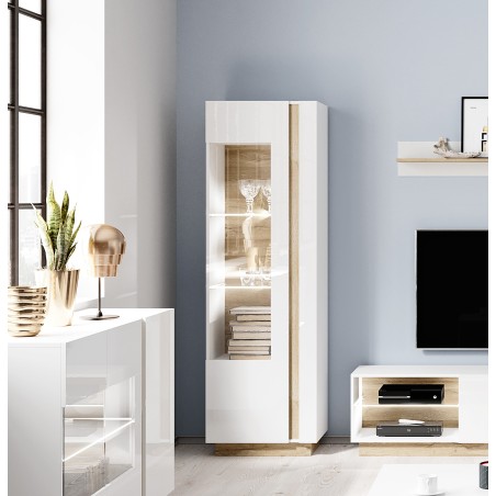 RACO Witryna Wysoka 60 Biała Wąska z Oświetleniem LED