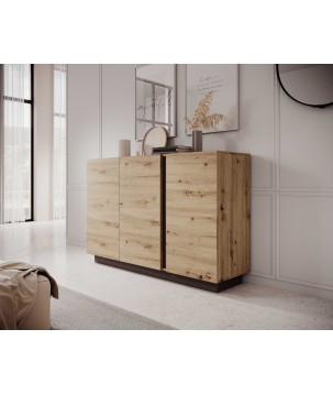 RACO Komoda 138 3D Dąb Artisan – Nowoczesna 3 Drzwi