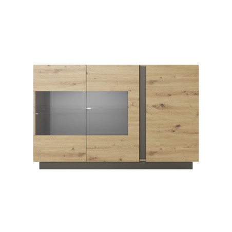 RACO Witryna 138 Dąb Artisan Komoda z Oświetleniem LED