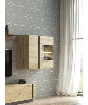 RACO Witryna Wisząca 96 Dąb Artisan z Oświetleniem LED