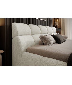 Łóżko GIULIA tapicerowane z pojemnikiem na pościel kolor Kremowy WERSAL