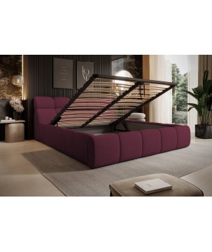 Łóżko GIULIA tapicerowane z pojemnikiem na pościel kolor Kasztanowy WERSAL