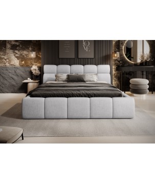 Łóżko GIULIA tapicerowane z pojemnikiem na pościel kolor Jasnoszary WERSAL
