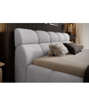 Łóżko GIULIA tapicerowane z pojemnikiem na pościel kolor Jasnoszary WERSAL