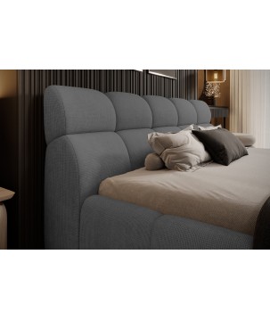 Łóżko GIULIA tapicerowane z pojemnikiem na pościel kolor Antracytowy WERSAL