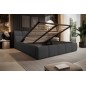 Łóżko GIULIA tapicerowane z pojemnikiem na pościel kolor Grafitowy WERSAL