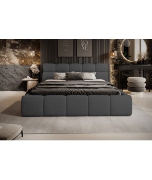 Łóżko GIULIA tapicerowane z pojemnikiem na pościel kolor Grafitowy WERSAL