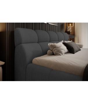 Łóżko GIULIA tapicerowane z pojemnikiem na pościel kolor Grafitowy WERSAL