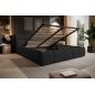 Łóżko GIULIA tapicerowane z pojemnikiem na pościel kolor Czarny WERSAL