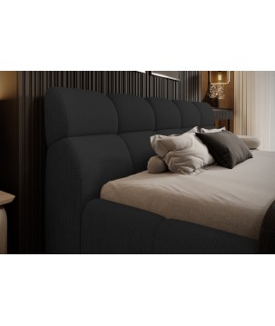 Łóżko GIULIA tapicerowane z pojemnikiem na pościel kolor Czarny WERSAL