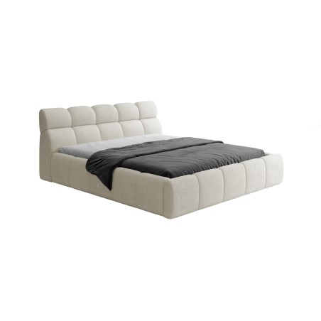 Łóżko GIULIA tapicerowane z pojemnikiem na pościel kolor Kremowy WERSAL