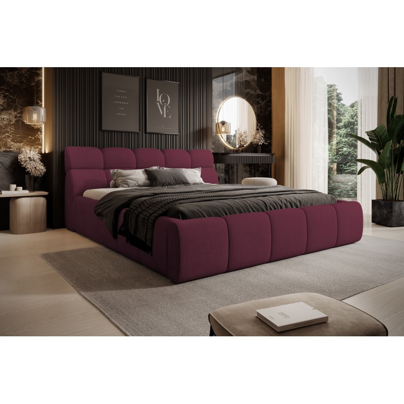 Łóżko GIULIA tapicerowane z pojemnikiem na pościel kolor Kasztanowy WERSAL