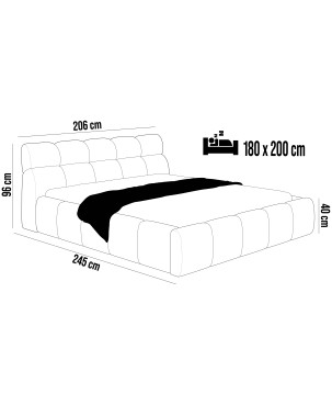 Łóżko GIULIA tapicerowane z pojemnikiem na pościel kolor Kasztanowy WERSAL