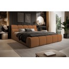 Łóżko GIULIA tapicerowane z pojemnikiem na pościel kolor Pomarańczowy WERSAL