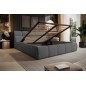 Łóżko GIULIA tapicerowane z pojemnikiem na pościel kolor Antracytowy WERSAL