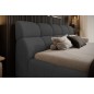 Łóżko GIULIA tapicerowane z pojemnikiem na pościel kolor Grafitowy WERSAL