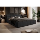 Łóżko GIULIA tapicerowane z pojemnikiem na pościel kolor Czarny WERSAL