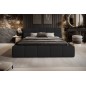 Łóżko GIULIA tapicerowane z pojemnikiem na pościel kolor Czarny WERSAL