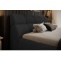 Łóżko GIULIA tapicerowane z pojemnikiem na pościel kolor Czarny WERSAL