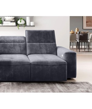 Narożnik COLOMBO Mini Lewostronny z elektryczną funkcją spania pojemnikiem PALLADIUM 16 Ciemny szary WERSAL