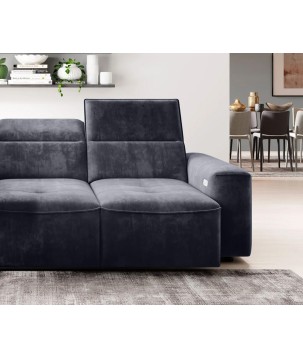 Narożnik COLOMBO Mini Lewostronny z elektryczną funkcją spania pojemnikiem PALLADIUM 19 Antracytowy WERSAL