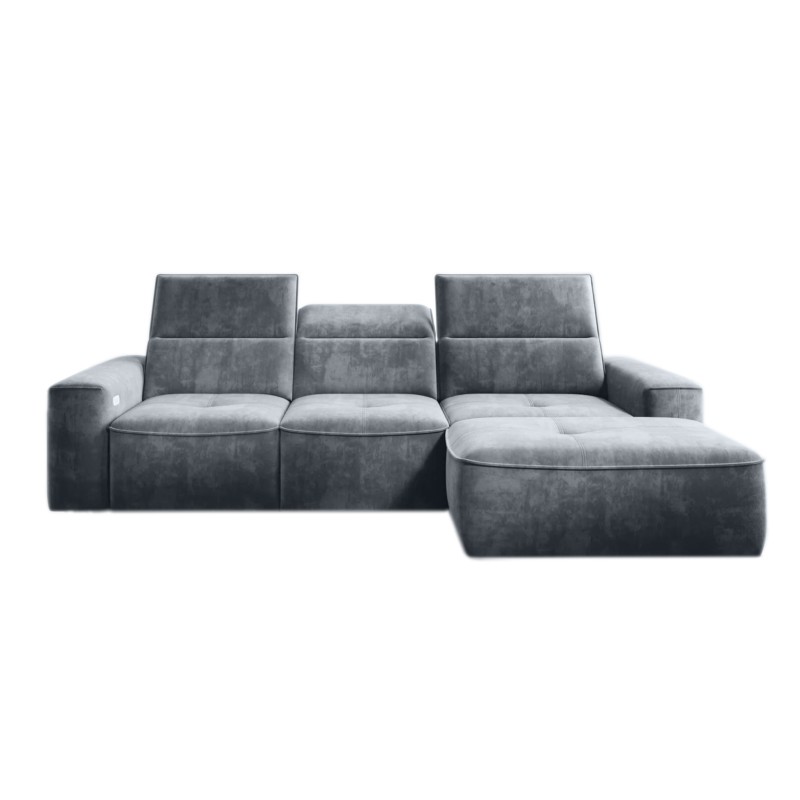 Narożnik COLOMBO Mini Prawostronny z elektryczną funkcją spania pojemnikiem PALLADIUM 15 Szary WERSAL