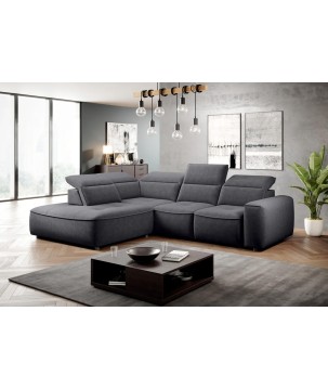 Narożnik COLOMBO L Lewostronny z elektryczną funkcją spania pojemnikiem ELEMENT 01 Grafitowy WERSAL