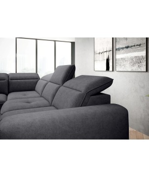 Narożnik COLOMBO L Lewostronny z elektryczną funkcją spania pojemnikiem ELEMENT 01 Grafitowy WERSAL